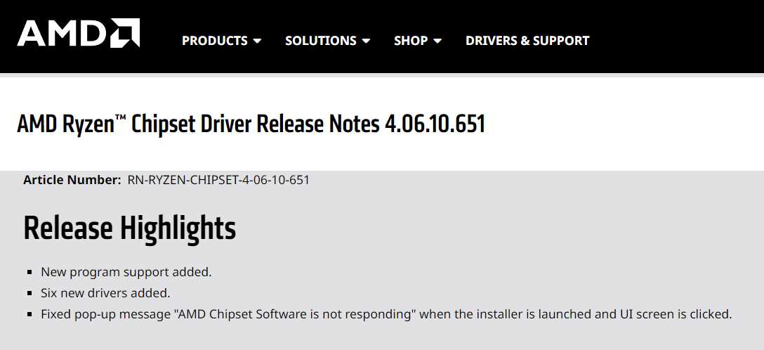 AMD芯片组驱动4.06.10.651 发布！修复