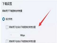Win11系统怎么限制后台下载更新的速度？